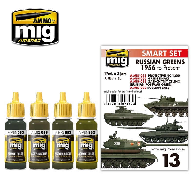 MIG7143 RUSSIAN GREENS 1956 TO PRESENT PAINT SET