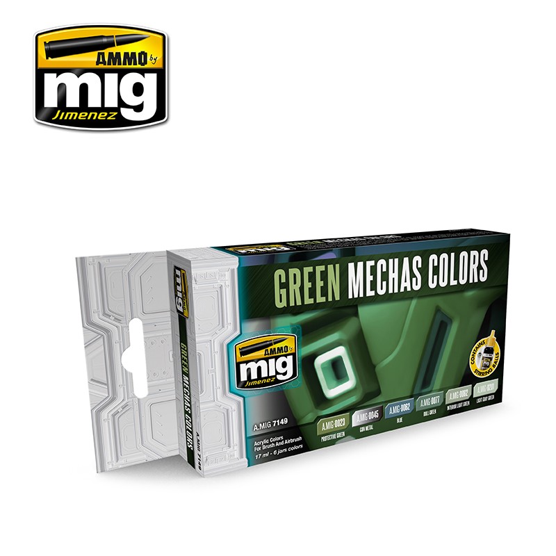 MIG7149 Ammo GREEN MECHA COLOUR SET