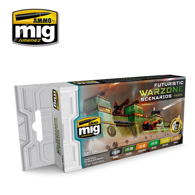 MIG7154 Ammo FUTURISTIC WARZONE SCENARIOS COLOUR SET