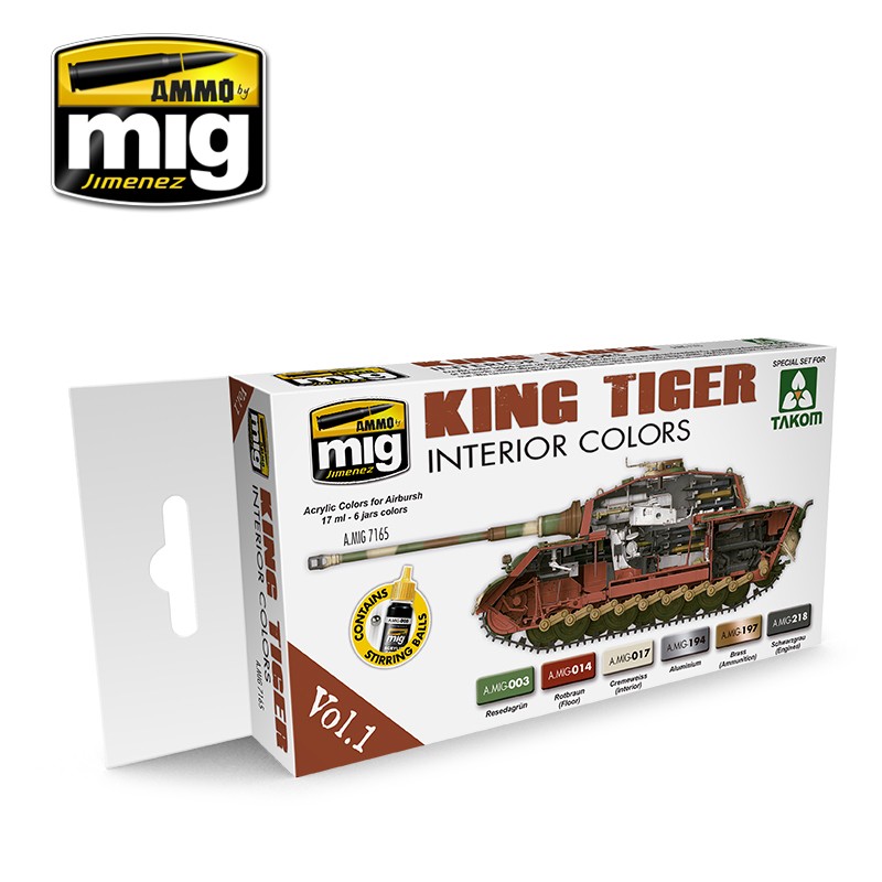 MIG7165 KING TIGER INT COLOURS ACRYLIC PAINT SET