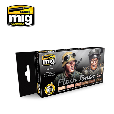 MIG7168 Ammo FLESH TONES ACRYLIC PAINT SET