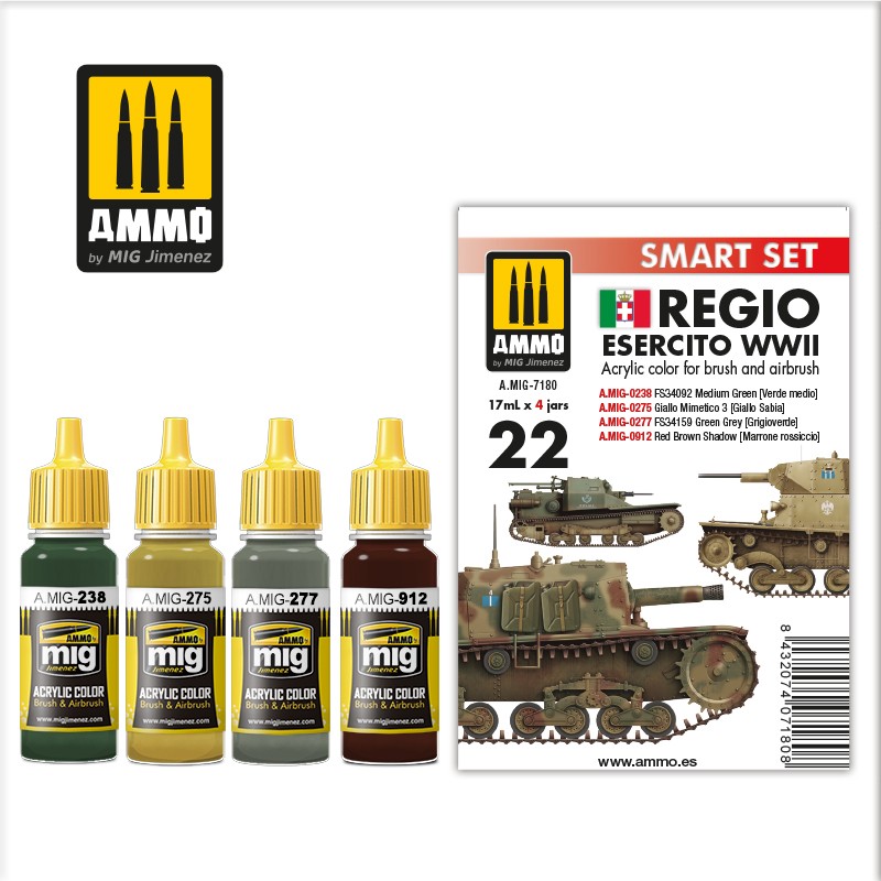 MIG7180 Ammo REGIO ESERCITO WWII PAINT SET