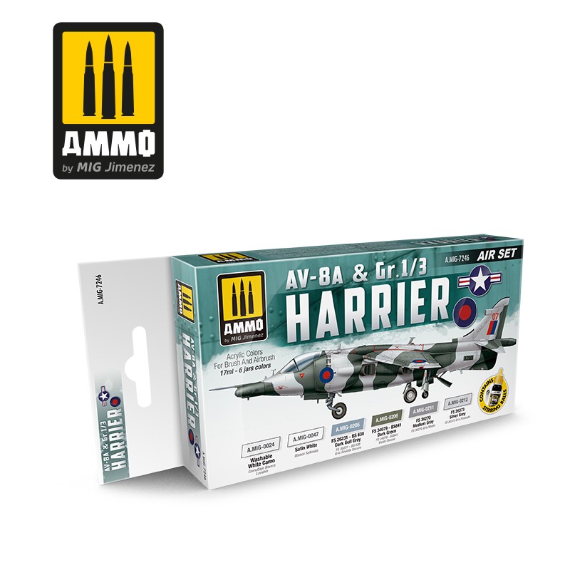 MIG7246 Ammo AV-8A HARRIER PAINT SET