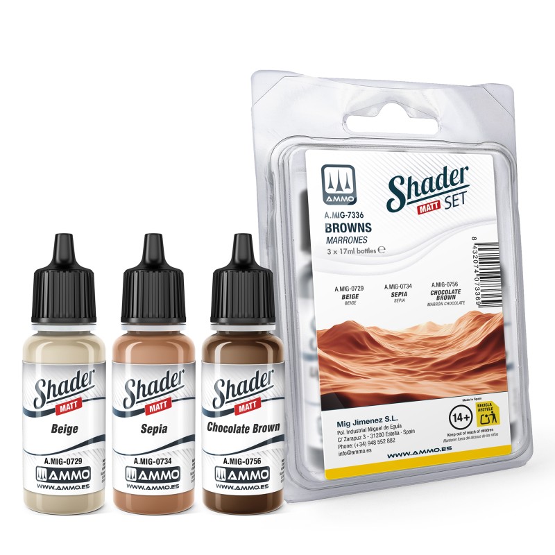 MIG7336 Matt SHADER Set BROWNS