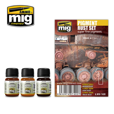 MIG7400 Ammo PIGMENTS RUST ENAMEL WEATHERING SET