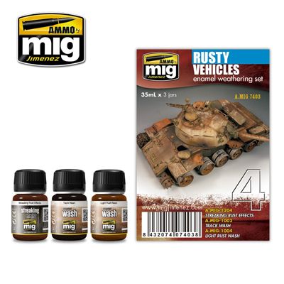 MIG7403 RUSTY VEHICLES ENAMEL WEATHERING SET