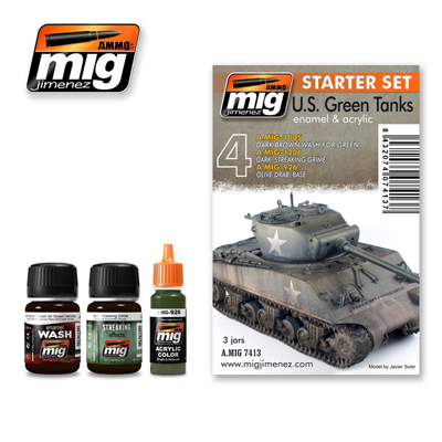 MIG7413 Ammo US GREEN TANKS WEATHERING SET