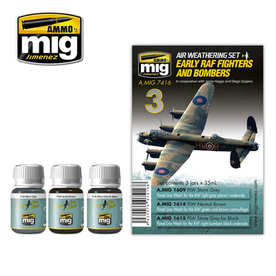 MIG7416 Ammo RAF FIGHTERS & BOMBERS WEATHERING SET