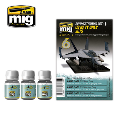 MIG7419 US NAVY GREY JETS WEATHERING SET