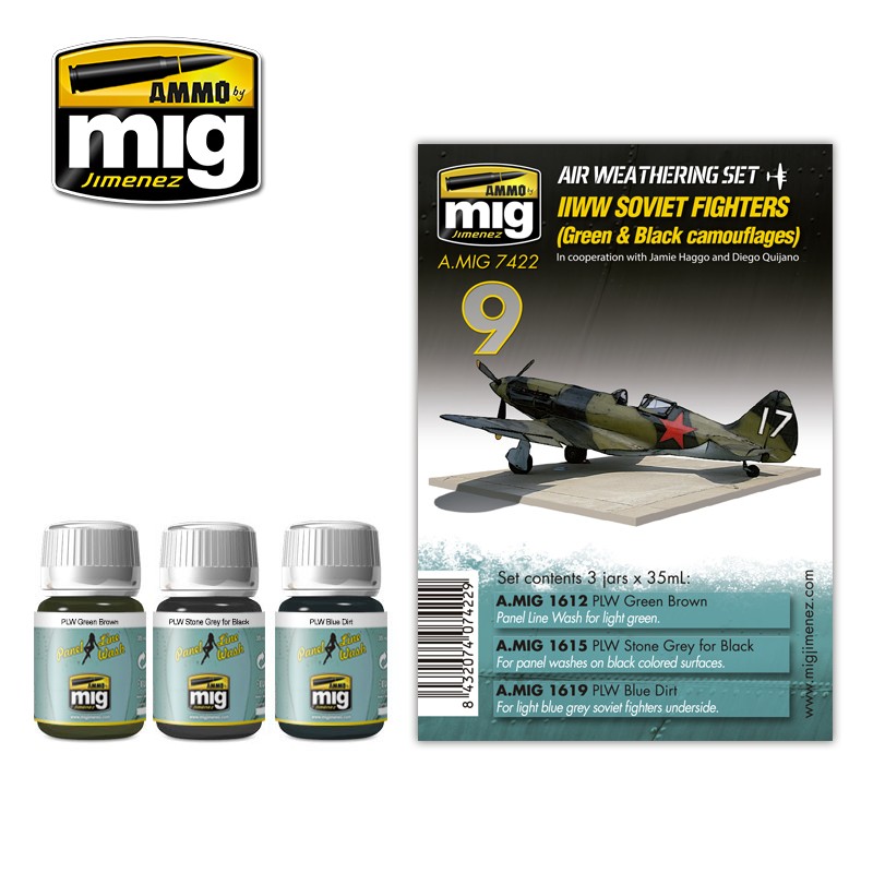 MIG7422 WWII SOVIET AIRPLANES GREEN & BLACK