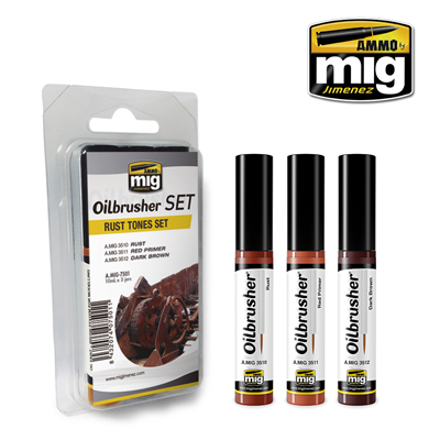 MIG7501 Ammo RUST TONES OILBRUSHER SET