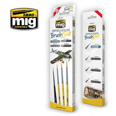 MIG7603 Ammo CHIPPING & DETAILING BRUSH SET