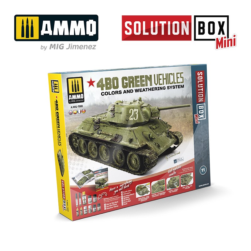 MIG7900 Ammo GREEN VEHICLES SOLUTION BOX