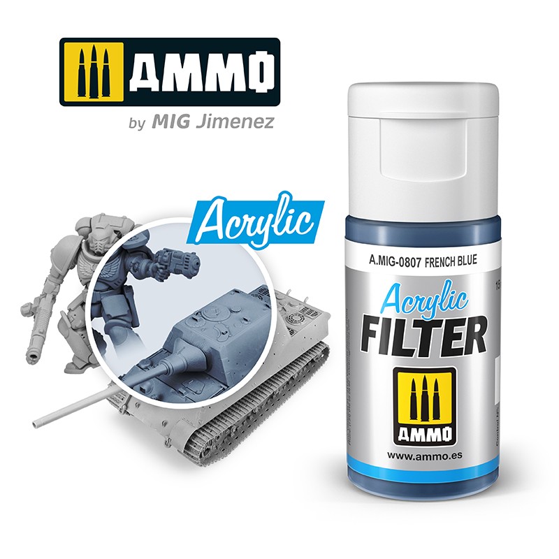 MIG807 Ammo ACRYLIC FILTER French Blue