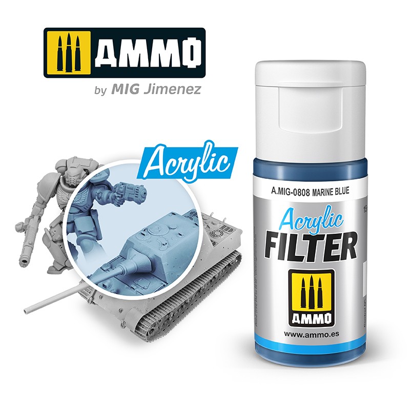 MIG808 Ammo ACRYLIC FILTER Marine Blue