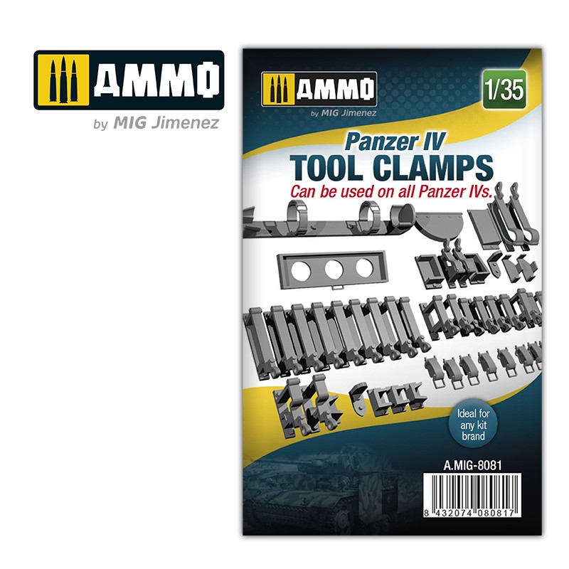 MIG8081 Ammo 1/35 PANZER IV TANK TOOL CLAMPS