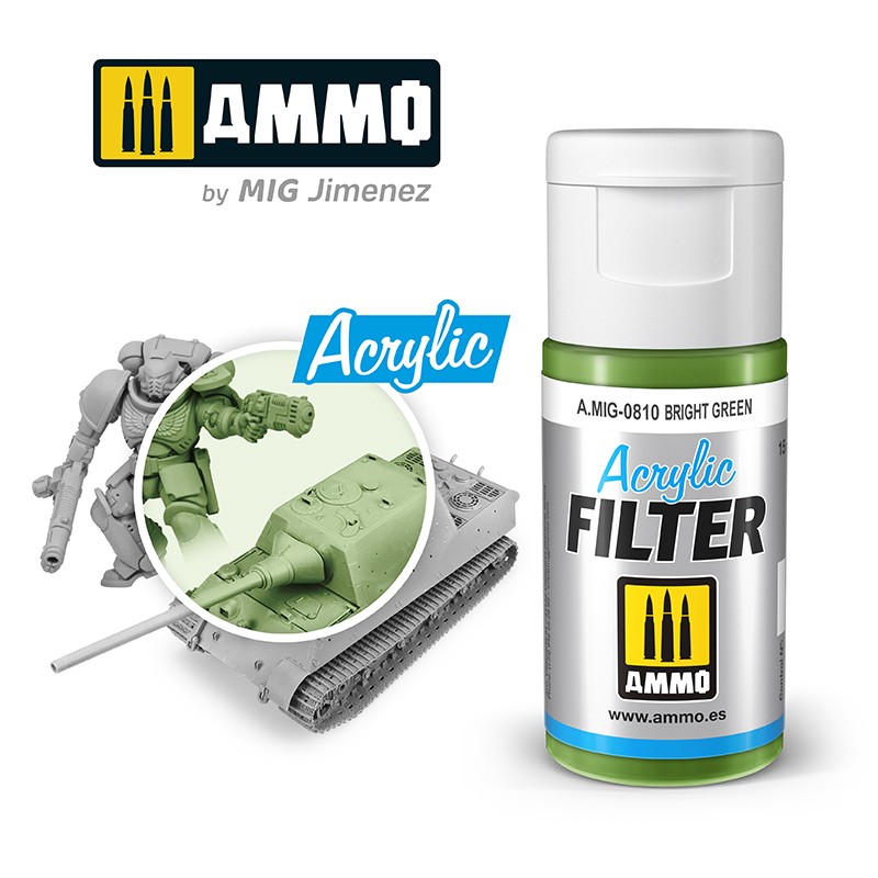 MIG810 Ammo ACRYLIC FILTER Bright Green