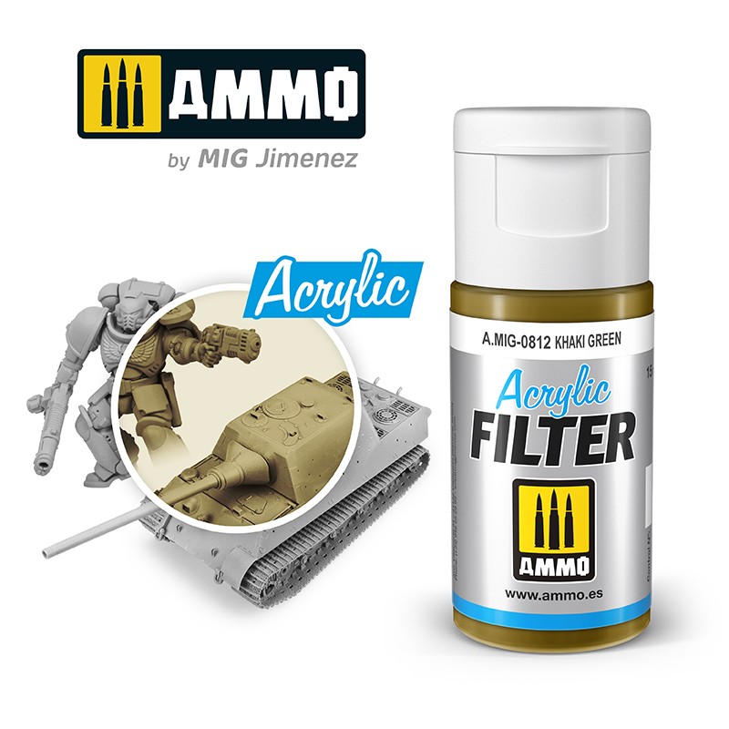 MIG812 Ammo ACRYLIC FILTER Khaki Green