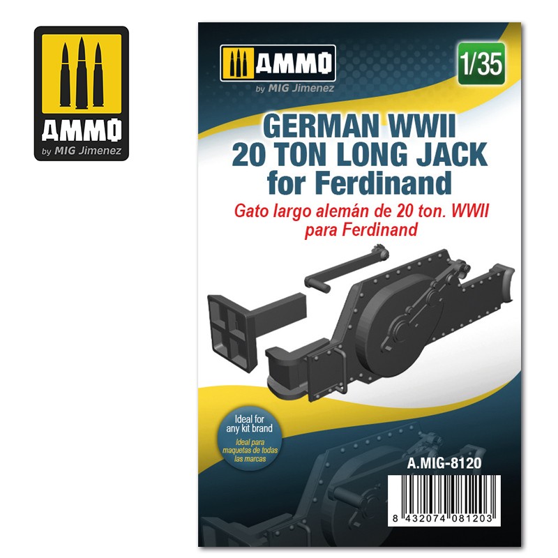 MIG8120 1/35 GERMAN WWII 20 TON LONG JACK FOR FERDINAND