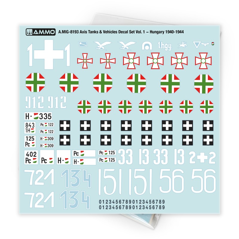 MIG8193 Axis Tanks & Vehicles Decal Set Vol. 1 - Hungary 1940-1944