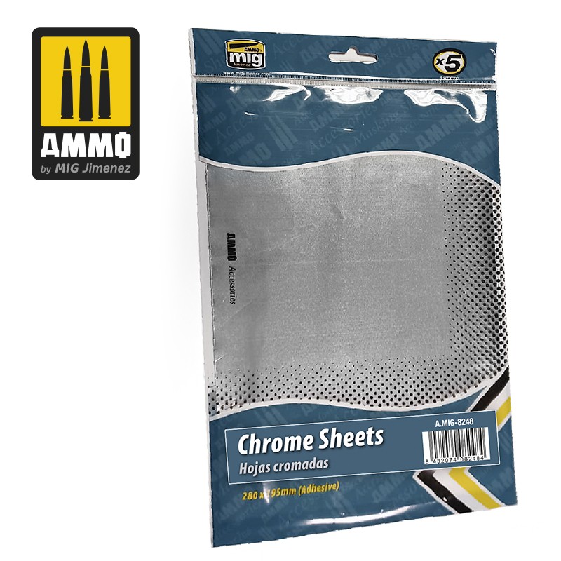 MIG8248 Self- adhesive chrome sheets 280X195MM