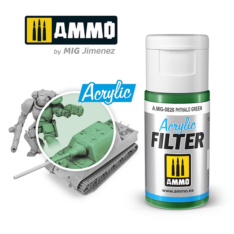 MIG826 Ammo ACRYLIC FILTER Phthalo Green