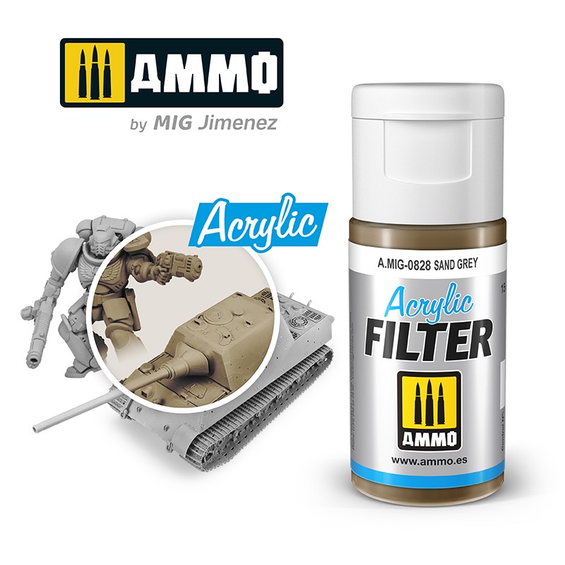 MIG828 Ammo ACRYLIC FILTER Sand Grey