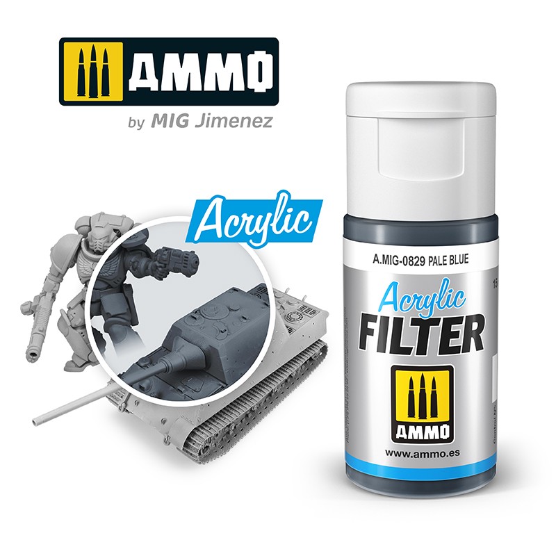 MIG829 Ammo ACRYLIC FILTER Pale Blue