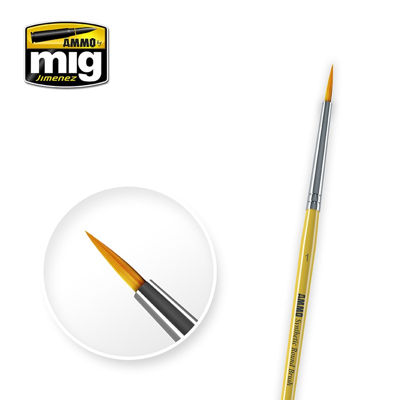 MIG8613 Ammo SIZE 1 SYNTHETIC ROUND BRUSH