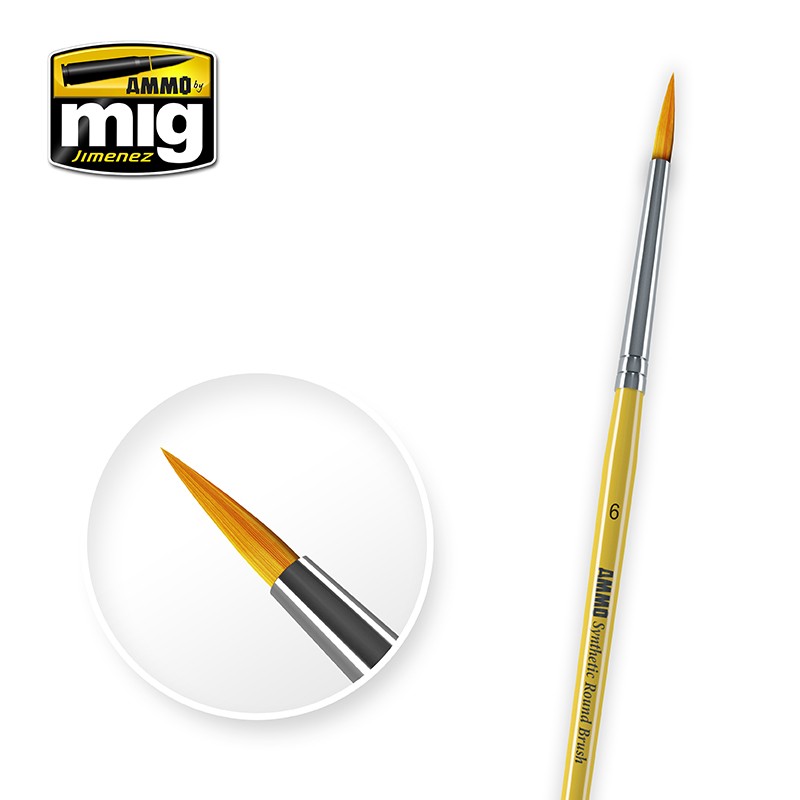 MIG8616 Ammo SIZE 6 SYNTHETIC ROUND BRUSH