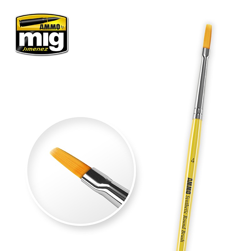 MIG8620 Ammo SIZE 4 SYNTHETIC FLAT BRUSH