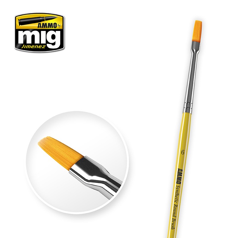 MIG8621 Ammo SIZE 6 SYNTHETIC FLAT BRUSH