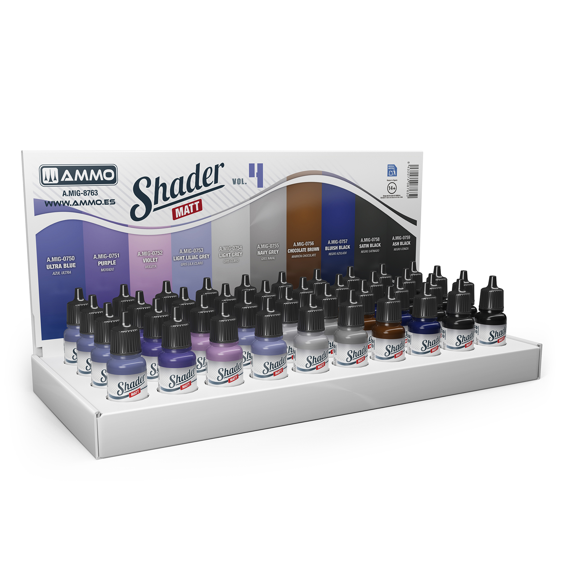 MIG8763 Shader Matt Vol.4 Display  (10 kind of 10 ml Shaders Matt x 4)
