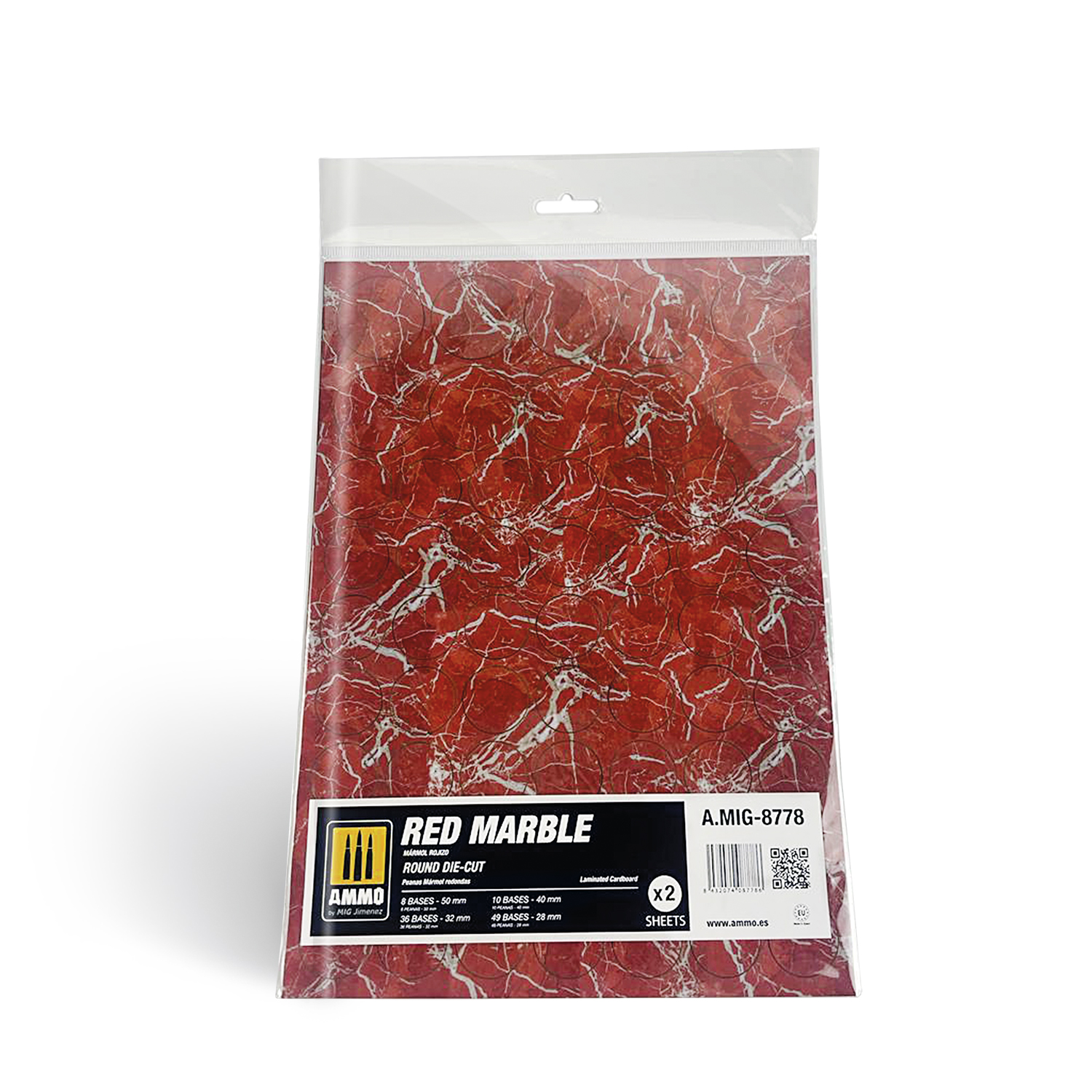 MIG8778 Red Marble. Round die-cut for Bases for Wargames