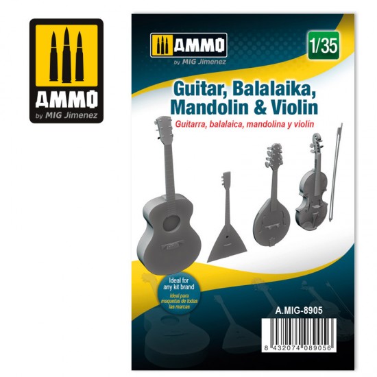 MIG8905 3D PRINTED Guitar, Balalaika, Mandolin & Violin 1/35