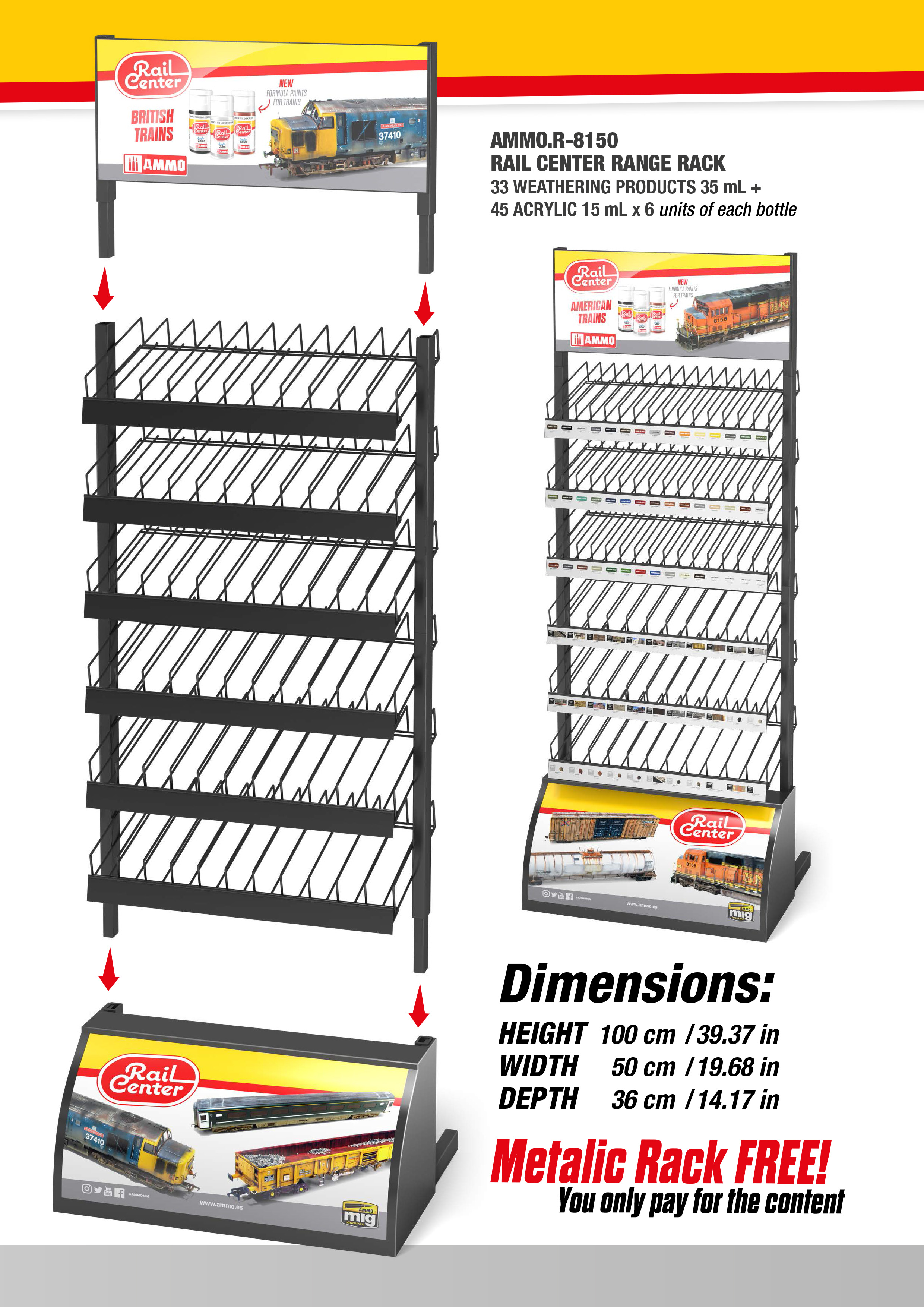 MIGR8151 RAIL CENTER Range Half Rack