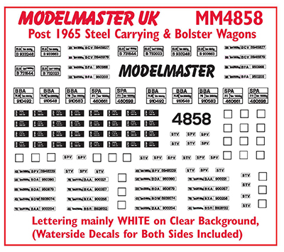 Modelmaster GP06 Decals For BR 1965-90 Engineering Wagons 