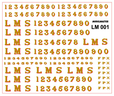 MMLM001 LMS LOCO LETTERING GOLD SHADED RED
