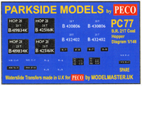 Decals for PECO Parkside Wagon Kits
