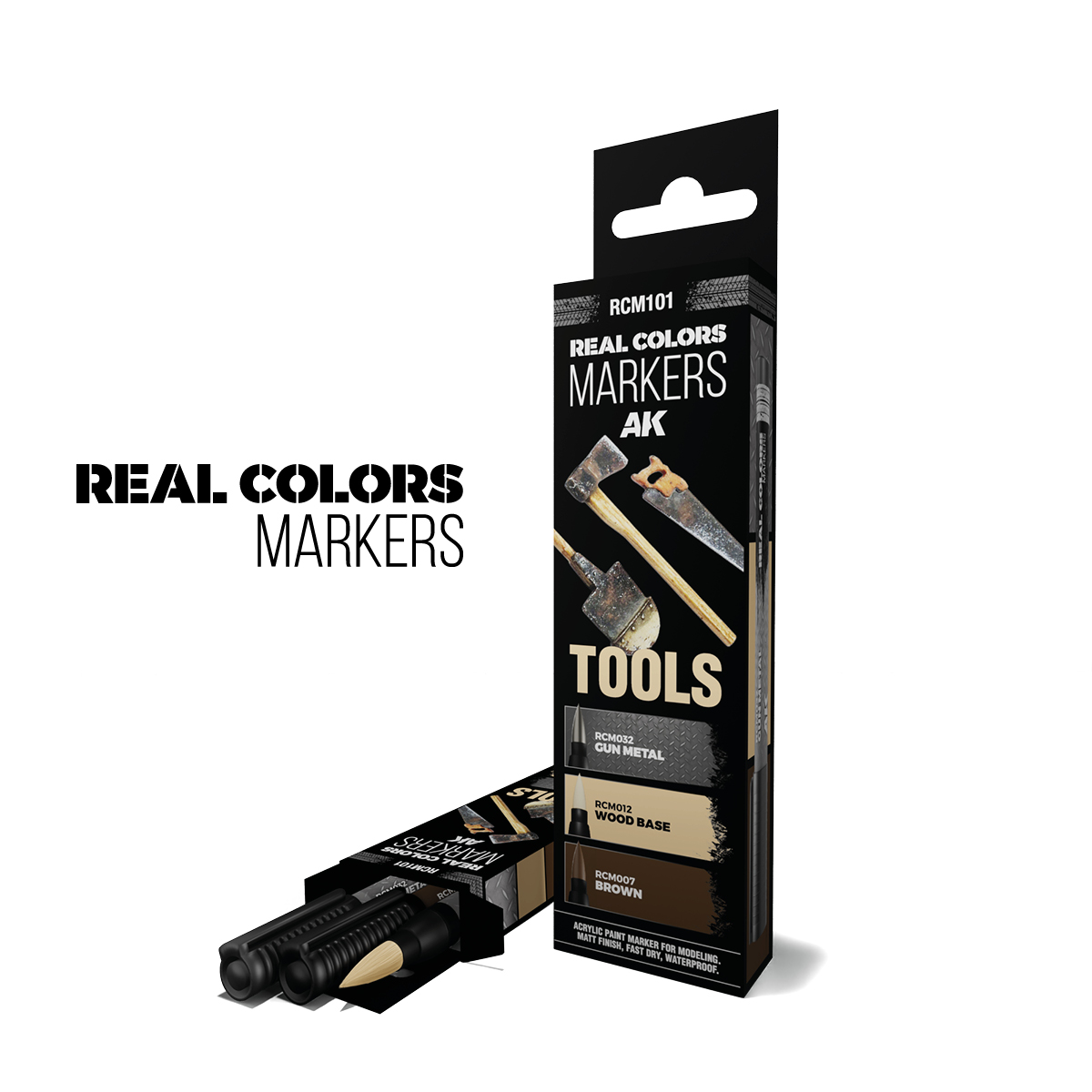 RCM101 AK Interactive TOOLS - SET 3 REAL COLOURS MARKERS