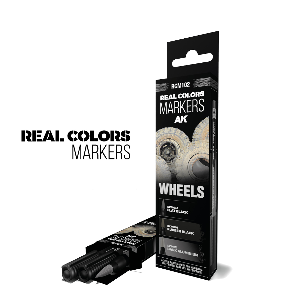 RCM102 AK Interactive WHEELS - SET 3 REAL COLOURS MARKERS