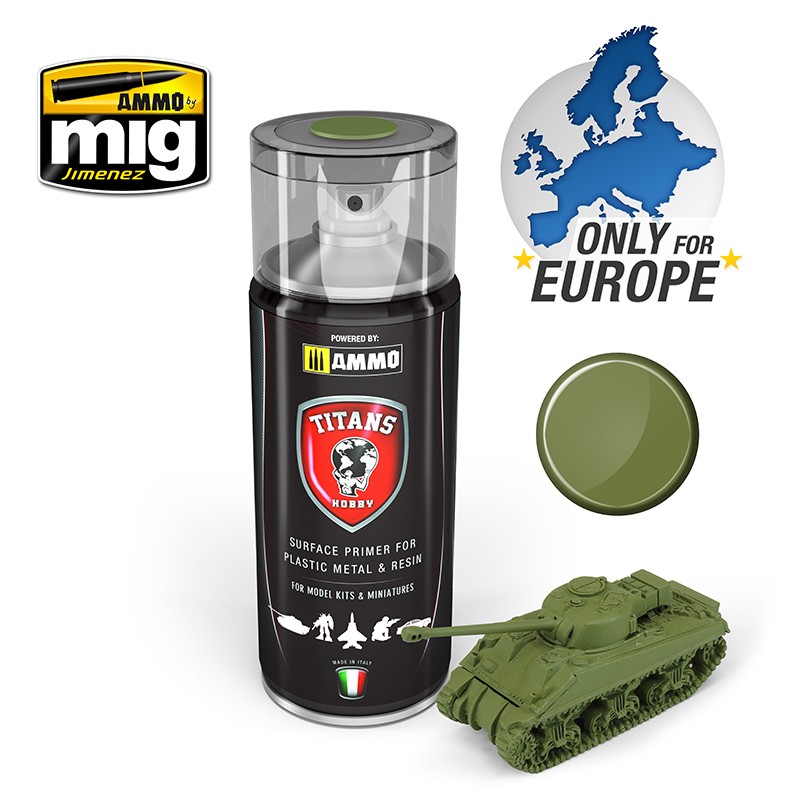 TTH108 TITAN HOBBY MILITARY GREEN MATT PRIMER 400ML