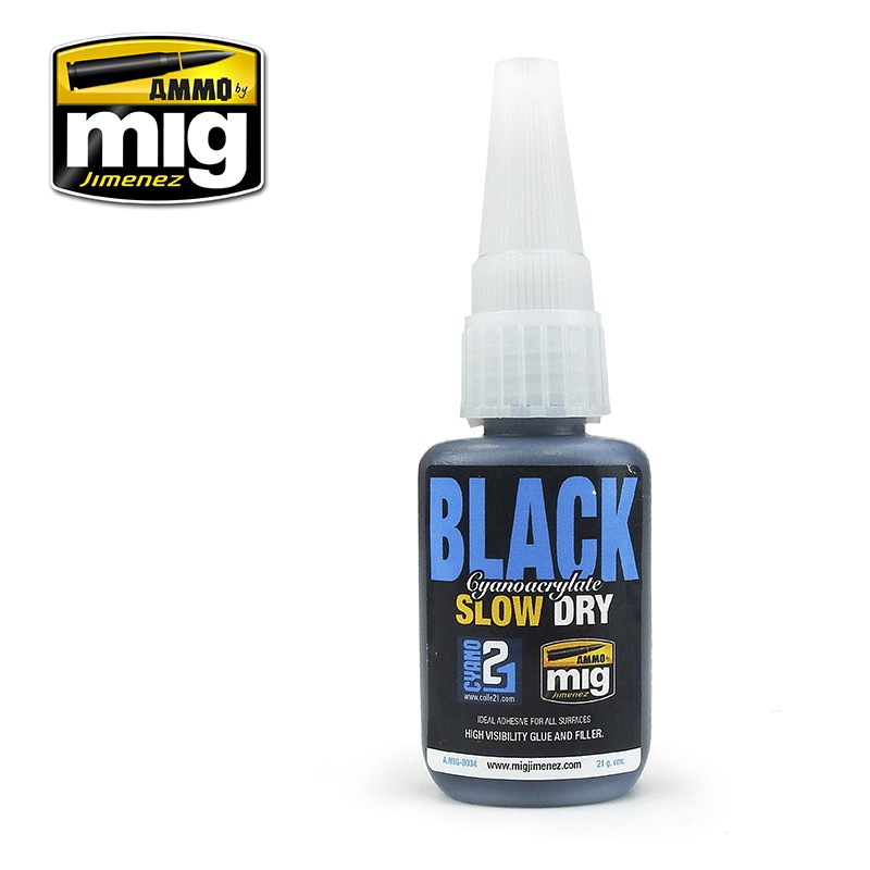 MIG8034 Ammo BLACK SLOW CURE CYANO